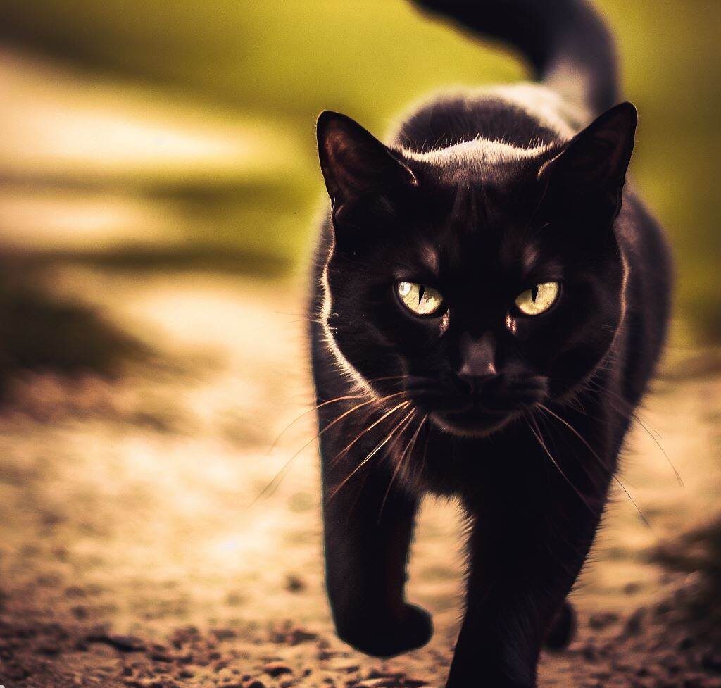 gato negro cruzando en tu camino